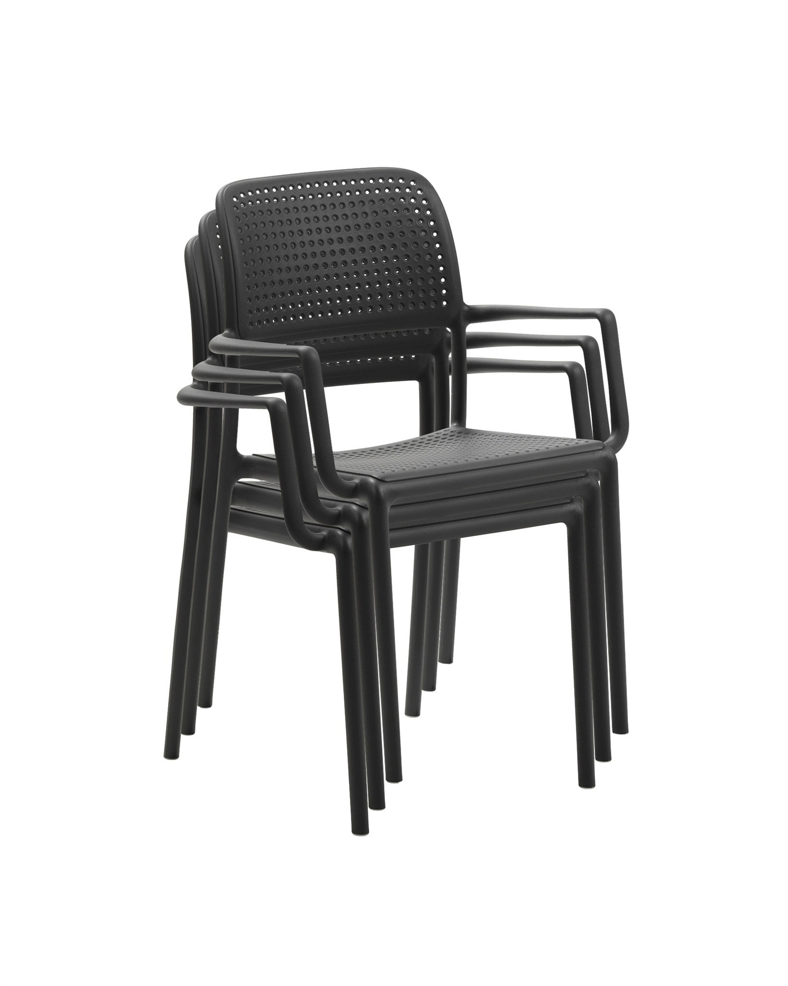 Fauteuils Bora antracite empilés